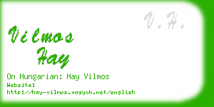 vilmos hay business card